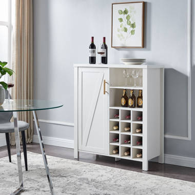 White bar outlet with wine storage